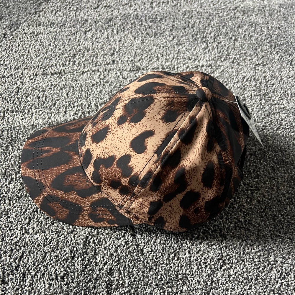 Leopard Print Baseball Cap - Brown & Black - Picture 2 of 4